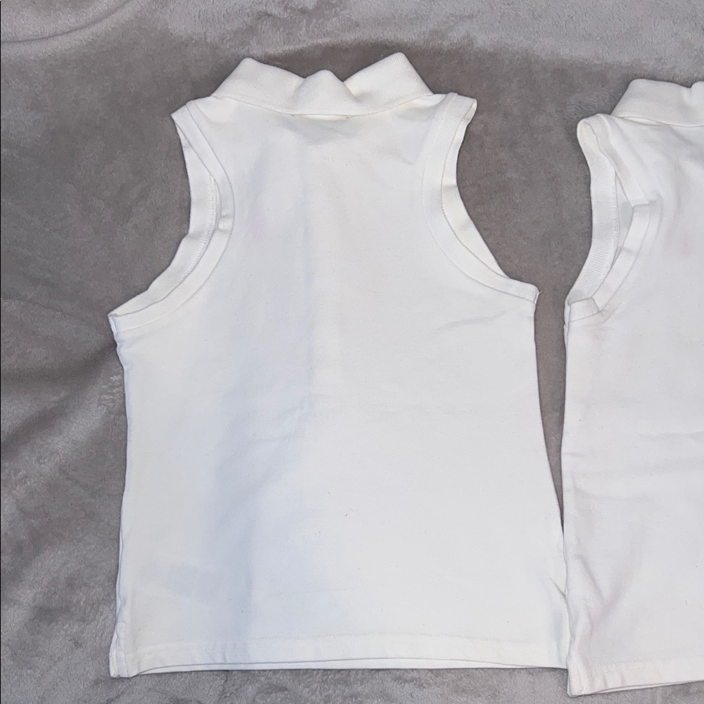 Polo by Ralph Lauren Kids White Sleeveless Polo with Pink Logo - Picture 3 of 4